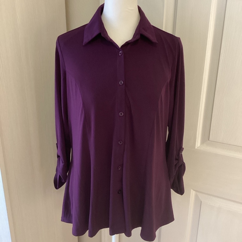 Knapp Studio Women's Purple Button-Down Shirt Sz M